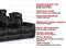 Valencia 2025 New Tuscany Console Leather Home Theater Seating Row of 5 Dropdown Center, Midnight Black