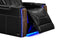 Valencia 2025 New Tuscany Executive Heat & Massage Leather Home Theater Seating Row of 4, Midnight Black