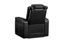 Valencia 2025 New Tuscany Executive Heat & Massage Leather Home Theater Seating Row of 2 Loveseat, Midnight Black