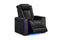 Valencia 2025 New Tuscany Executive Heat & Massage Leather Home Theater Seating Row of 2 Loveseat, Midnight Black