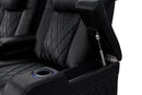 Valencia 2025 New Tuscany Heat & Massage Leather Home Theater Seating Row of 2, Midnight Black