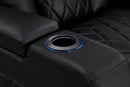 Valencia 2025 New Tuscany Heat & Massage Leather Home Theater Seating Row of 2, Midnight Black