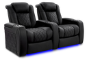 Valencia 2025 New Tuscany XL Luxury Leather Home Theater Seating Row of 2, Onyx