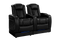 Valencia Tuscany Leather Home Theater Seating with Risers Row of 2, Midnight Black