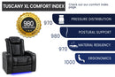Valencia Tuscany XL Leather Home Theater Seating Heavy Duty Row of 6, Midnight Black