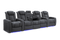 Valencia 2025 New Tuscany Console Leather Home Theater Seating Row of 5 Dropdown Center, Charcoal Grey