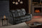 Valencia Tuscany Luxury Console Leather Home Theater Seating Row of 3 Dropdown Center, Graphite