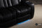 Valencia Tuscany Luxury Console Leather Home Theater Seating Row of 5 Dropdown Center, Onyx