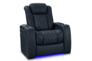 Valencia Tuscany Luxury Leather Home Theater Seating Single, Moonlight Blue