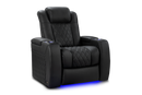 Valencia Tuscany Luxury Leather Home Theater Seating Single, Onyx