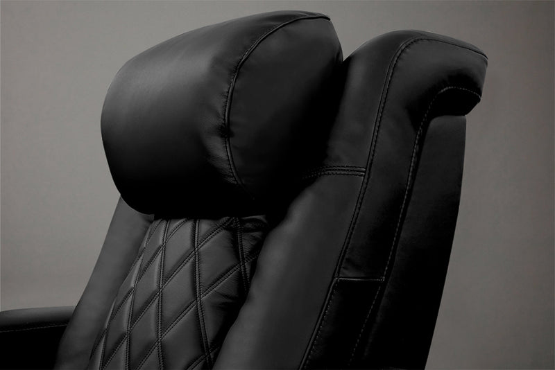 Valencia Tuscany Luxury Leather Home Theater Seating Single, Onyx
