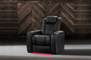 Valencia Tuscany Luxury Leather Home Theater Seating Single, Moonlight Blue