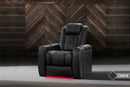 Valencia 2025 New Tuscany Luxury Leather Home Theater Seating Row of 3 Loveseat Left, Onyx