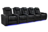 Valencia 2025 New Tuscany Luxury Leather Home Theater Seating Row of 5, Onyx