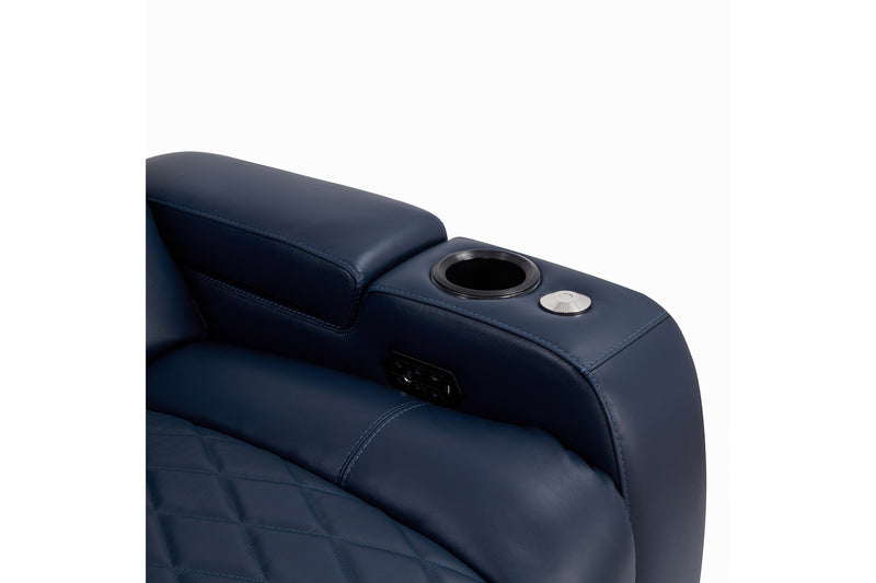 Valencia Tuscany Leather Home Theater Seating Single, Navy Blue