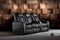 Valencia 2025 New Tuscany Slim Ultimate Luxury Leather Home Theater Seating Row of 4 Loveseat Left, Onyx
