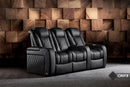 Valencia 2025 New Tuscany Slim Ultimate Luxury Leather Home Theater Seating Row of 5, Onyx