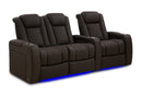 Valencia 2025 New Tuscany Ultimate Luxury Leather Home Theater Seating Row of 3 Loveseat Left, Dark Roast