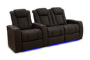 Valencia 2025 New Tuscany Ultimate Luxury Leather Home Theater Seating Row of 3 Loveseat Right, Dark Roast