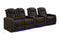 Valencia 2025 New Tuscany Ultimate Luxury Leather Home Theater Seating Row of 4 Loveseat Left, Dark Roast