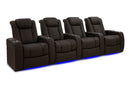 Valencia 2025 New Tuscany Ultimate Luxury Leather Home Theater Seating Row of 4, Dark Roast