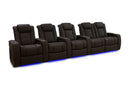 Valencia 2025 New Tuscany Ultimate Luxury Leather Home Theater Seating Row of 5 Loveseat Right, Dark Roast