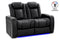 Valencia 2025 New Tuscany Ultimate Luxury Heat & Ventilation Leather Home Theater Seating Row of 2 Loveseat, Onyx