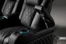 Valencia 2025 New Tuscany Ultimate Luxury Heat & Ventilation Leather Home Theater Seating Row of 4, Onyx