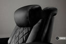 Valencia 2025 New Tuscany Ultimate Luxury Heat & Ventilation Leather Home Theater Seating Row of 4 Loveseat Left, Onyx