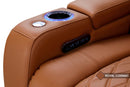 Valencia 2025 New Tuscany Ultimate Luxury Leather Home Theater Seating Row of 4 Loveseat Right, Royal Cognac