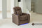 Valencia Tuscany Vegan Leather Home Theater Seating Row of 4, Dark Truffle