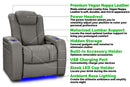 Valencia Tuscany Vegan ECO Leather Single Home Theater Seating, Stone