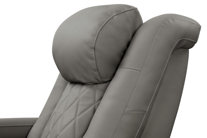 Valencia Tuscany Vegan ECO Leather Single Home Theater Seating, Stone