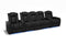 Valencia 2025 New Tuscany Console Leather Home Theater Seating Row of 5 Dropdown Center, Midnight Black