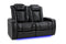 Valencia Tuscany XL Leather Home Theater Seating Heavy Duty Row of 2 Loveseat, Midnight Black
