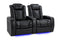 Valencia Tuscany XL Leather Home Theater Seating Heavy Duty Row of 2, Midnight Black