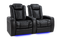 Valencia Tuscany XL Leather Home Theater Seating Row of 2, Midnight Black