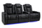 Valencia Tuscany XL Leather Home Theater Seating Row of 3 Loveseat Left, Midnight Black