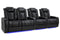 Valencia Tuscany XL Leather Home Theater Seating Heavy Duty Row of 4 Loveseat Left, Midnight Black