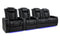 Valencia Tuscany XL Leather Home Theater Seating Heavy Duty Row of 4 Loveseat Right, Midnight Black