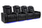 Valencia Tuscany XL Leather Home Theater Seating Heavy Duty Row of 4, Midnight Black