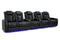 Valencia Tuscany XL Leather Home Theater Seating Row of 5 Loveseat Left, Midnight Black
