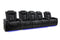Valencia Tuscany XL Leather Home Theater Seating Row of 5 Set of 3 Center, Midnight Black