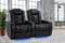 Valencia Tuscany XL Leather Home Theater Seating Row of 5, Midnight Black