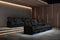 Valencia 2025 New Tuscany Console Leather Home Theater Seating Row of 3 Dropdown Center, Dark Chocolate