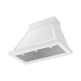 ILVE Nostalgie II 36-Inch 600 CFM Wall Mounted Range Hood in White with Chrome Trim (UANB36WHC)