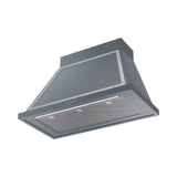 ILVE Nostalgie II 40-Inch 600 CFM Wall Mounted Range Hood in Blue Grey with Chrome Trim (UANB40BGC)