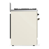 ILVE Majestic III 30-inch Dual Fuel Range with 5 Natural Gas Burner and Triple Glass Door Electric Oven in Antique White with Burnished Trim (UM30NR3AWB)