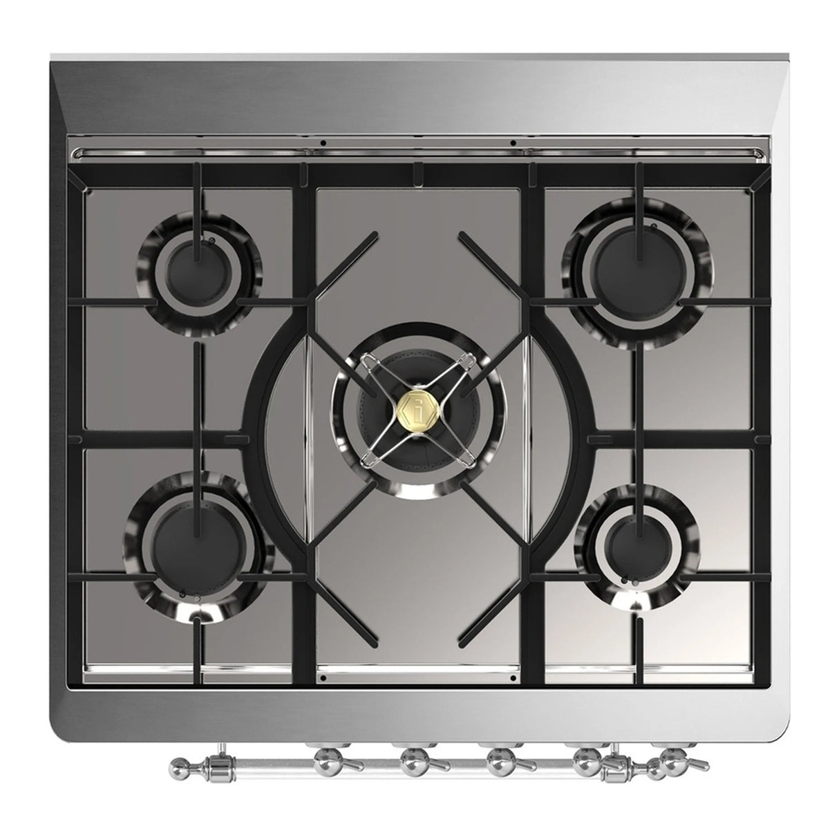 ILVE Majestic III 30-inch Dual Fuel Range with 5 Liquid Propane Burner and Triple Glass Door Electric Oven in Antique White with Chrome Trim (UM30NR3AWCLP)