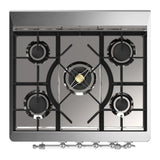 ILVE Majestic III 30-inch Dual Fuel Range with 5 Liquid Propane Burner and Triple Glass Door Electric Oven in Antique White with Chrome Trim (UM30NR3AWCLP)